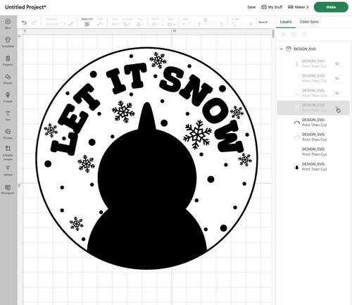 Snowman Let it Snow White sign Christmas SVG by BlackSnowShopTH | TPT