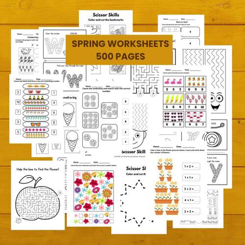 Ultimate Spring and Summer themed Worksheets for Kids. 500 Pages by ...