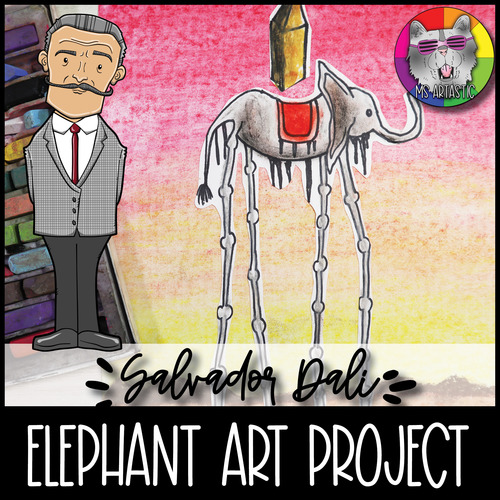 Preview of Salvador Dali Elephant Art Project, Surrealism Art Lesson Activity for Primary