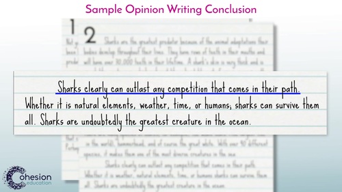 Preview of Opinion Writing - Conclusion
