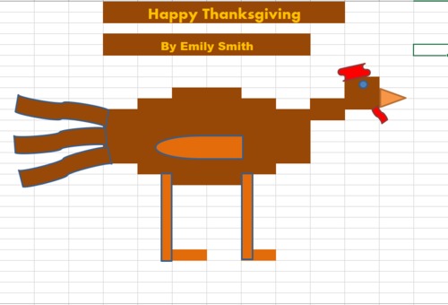 Preview of Thanksgiving Turkey Art Excel Project