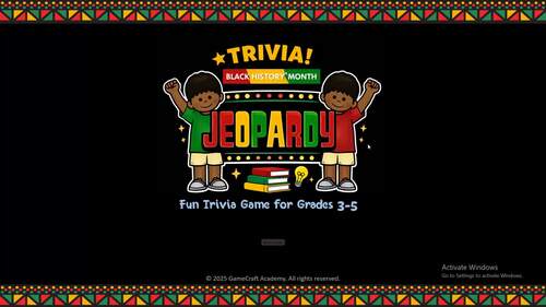 Black History Month Jeopardy Game | 2-Team Classroom Trivia | Grades 3-5