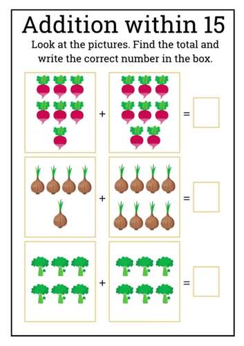 Addition with Pictures Worksheets | Kindergarten Math Activities | 21 ...