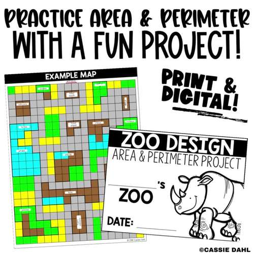 Zoo Design: Area and Perimeter (Print & Digital) | Distance Learning