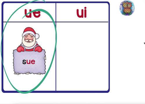 Long U Sort (UE UI EW OO) Winter Themed Boom Cards Game by Funny Owl