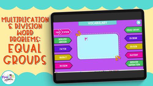 Multiplication & Division Word Problems Video Lesson Math Activity Quiz Digital