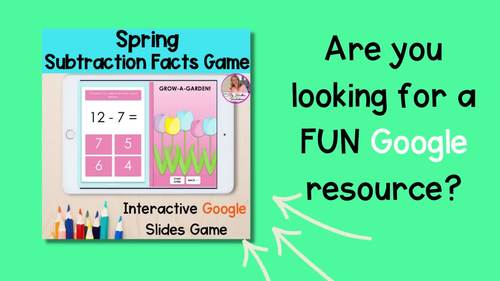 Subtraction Facts To 20 Google Slides Game Spring Themed | Math Facts