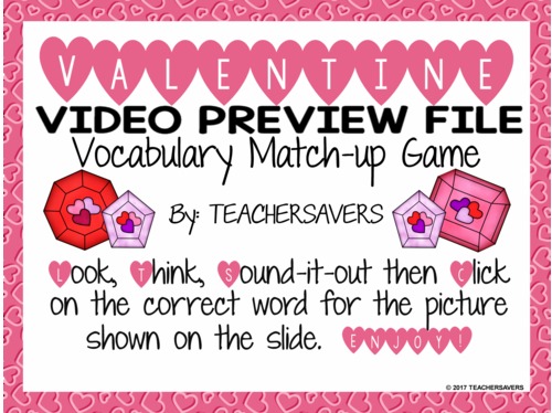Preview of Valentines Day Interactive Powerpoint Game PREVIEW video