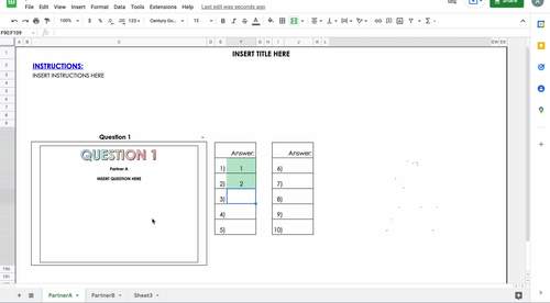 EDITABLE Pixel Art Task Cards Partner Template Monster by Amusing Algebra
