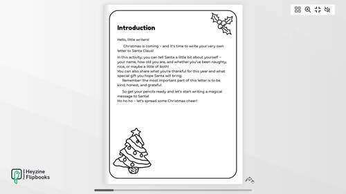 Dear Santa Letter Template Christmas Writing Activity for Kids