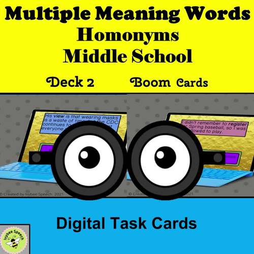 Multiple Meaning Words l Homonyms Middle School and Older 2 Boom Cards