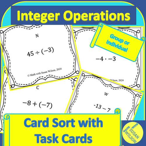 Hands-On Integer Operations: Manipulative Card Sort with Task Cards