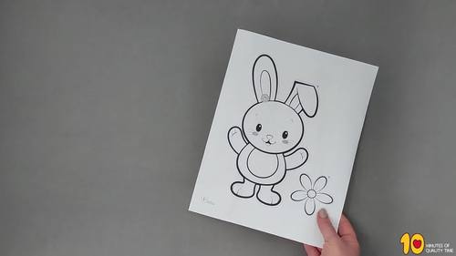 Easter Bunny With Flower by 10 Minutes of Quality Time | TPT