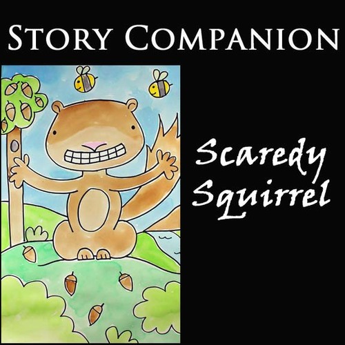Preview of SCAREDY SQUIRREL Story Book Companion | EASY Directed Drawing & Painting Project