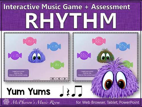 Elementary Music Eighth Notes Interactive Rhythm Game + Assessment {Yum ...
