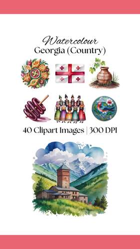 40 Georgia Country Clipart, Watercolor Khachapuri PNG, Traditional ...
