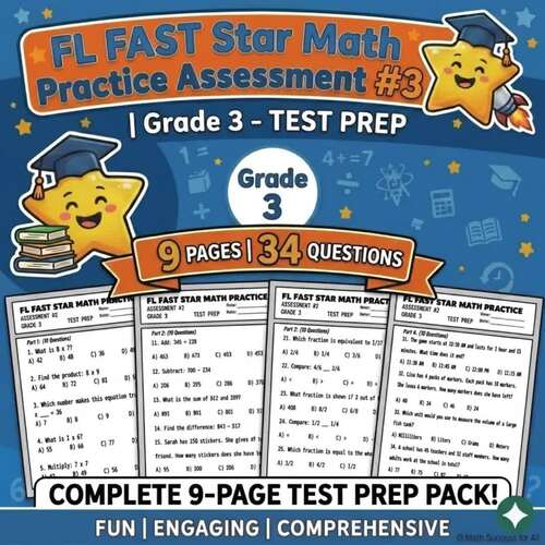 FL FAST Star Math Practice Assessment #3 | Grade 3 - Test Prep ...