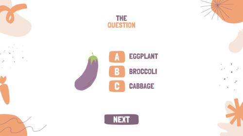 Preview of Quiz Guess Game Vegetable ESL Presentation - Interactive Quiz-Based Learning