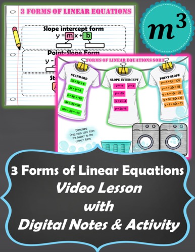 Video Lesson: 3 Forms of Linear Equations by Math Made Modern | TpT