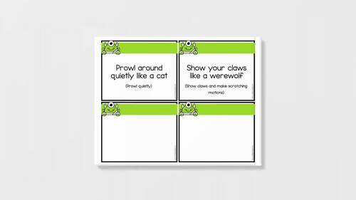 Monster Says Movement Game by Crafted with Bliss by Teacher Pia | TPT