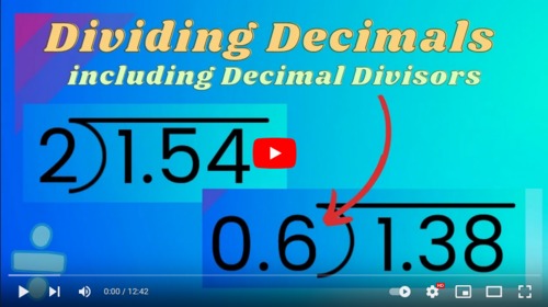 Preview of Dividing Decimals (Tenths & Hundredths) Arithmetic Lesson Video