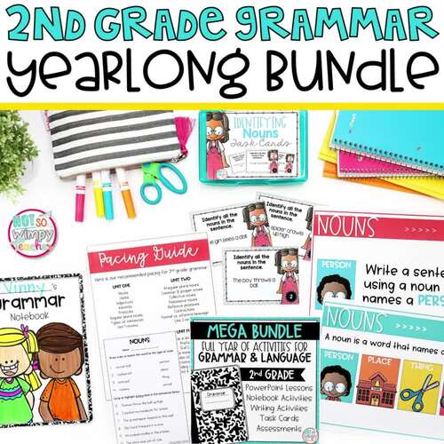 Grammar Practice, Interactive Notebooks, Lessons, Task Cards 2ND GRADE Unit 3
