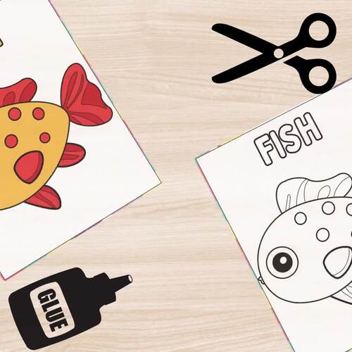 Fish Craft Template-Ocean & Sea Animals Bulletin Board Craft-Cut ...