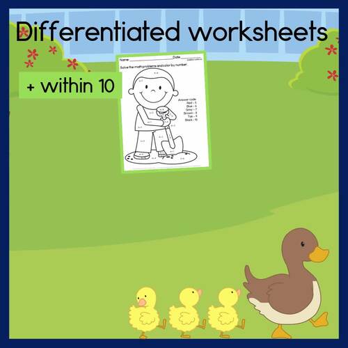 Addition and Subtraction Within 20 Worksheets Spring Math Coloring Sheets