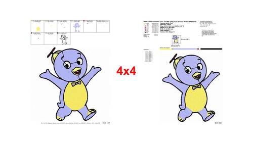 Happy blue penguin Pablo Backyardigans character embroidery designs ...