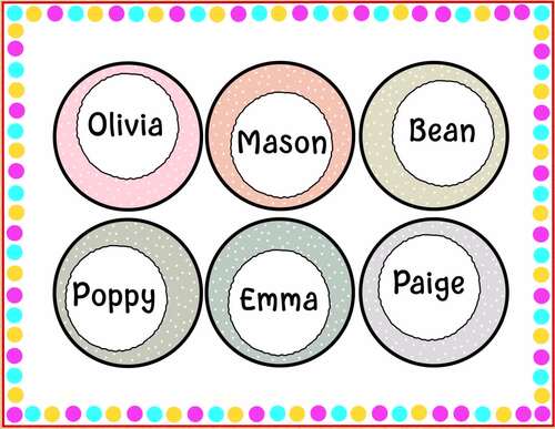 Printable Boho Neutral Spotty Student Name Labels Cubby Labels Locker