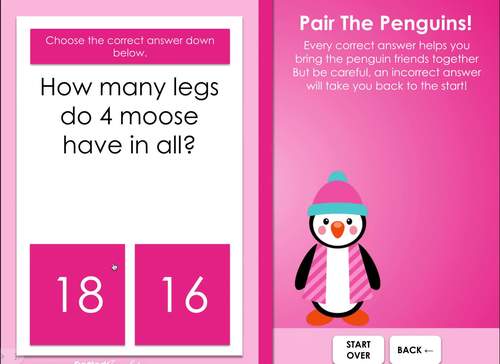 Winter Themed Math Game Multiplication Digital Math Game for PowerPoint