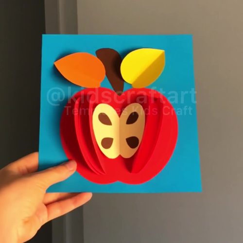 3D or 2D Autumn Fall Apple Craft September Ottober Harvest Crafts ...