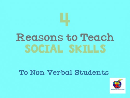 Preview of 4 Reasons To Teach Social Skills to Non-Verbal Students (Autism)