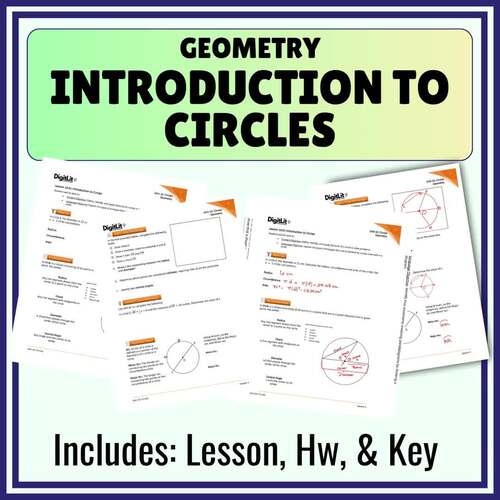 Introduction to Circles Guided Notes & Worksheets| 9th-11th Grade Geometry