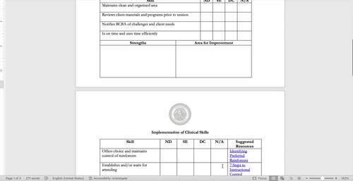 Quarterly RBT Performance Review | ABA Supervision Tool with Linked ...