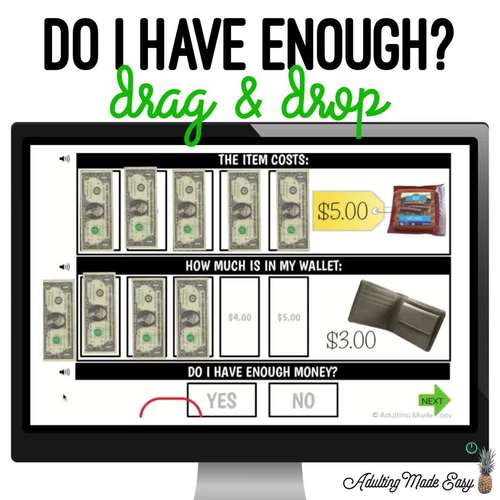 Do I Have Enough? Drag & Drop Boom Cards by Adulting Made Easy aka