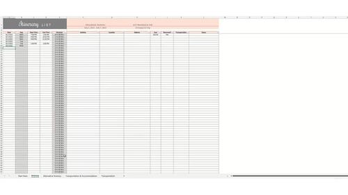 Vacation Itinerary Excel Spreadsheet by Mom Money Map | TPT