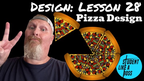 Preview of STEAM Pizza Design: Digital Art Google Drawings Lessons and Tech Sub Plans