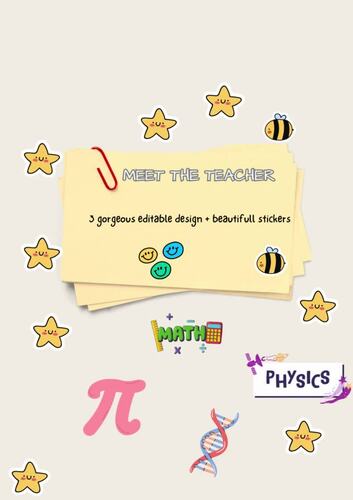 Meet The Teacher Templates Editable Stickers Decor | back to school.