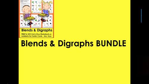 Blends and Digraphs Printable Bundle for Kindergarten & First Grade