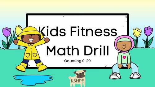 Preview of April Counting, Kids Fitness Math Drill Brain Break, Video & Slides!