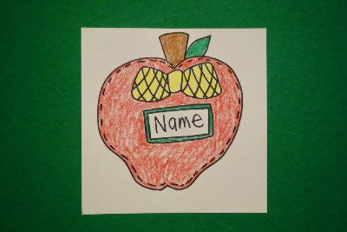 Preview of Let's Draw an Apple Name Tag!