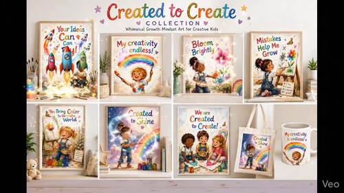 Christian Growth Mindset Classroom Decor | Printable Rainbow Watercolor ...