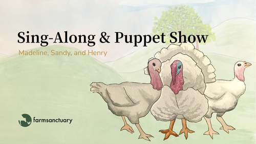 Preview of Madeline, Sandy, and Henry: A Farm Sanctuary Sing-Along & Puppet Show (video)