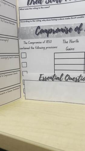 AP US History - Period Five - Road to the Civil War Lap Book | TPT