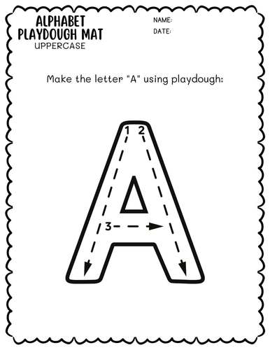 Uppercase & Lowercase Letter ALPHABET PLAYDOUGH MATS, Alphabet Playdoh mats  A-Z