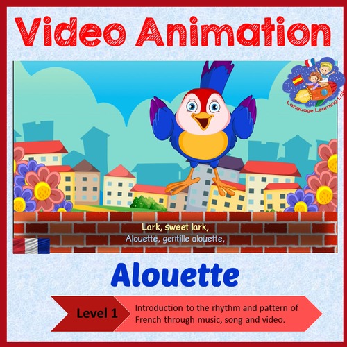 Preview of French Immersion - song in video animation & resource - Alouette
