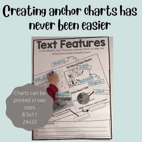 Characterization anchor charts & notebook pages - Analizando los personajes