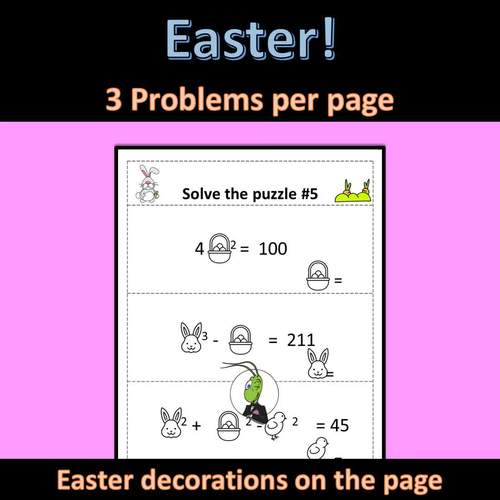 Easter Spring Properties of Exponents Logic Puzzles Algebra 1