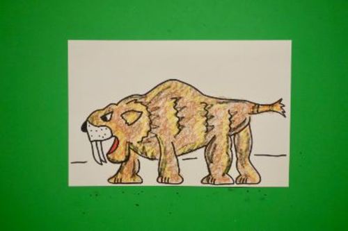 Preview of Let's Draw a Saber Tooth Tiger!